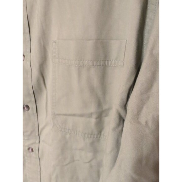 Lime Green Eddie Bauer L Button Up Collared Shirt With Left Breast Pocket - Picture 2 of 7